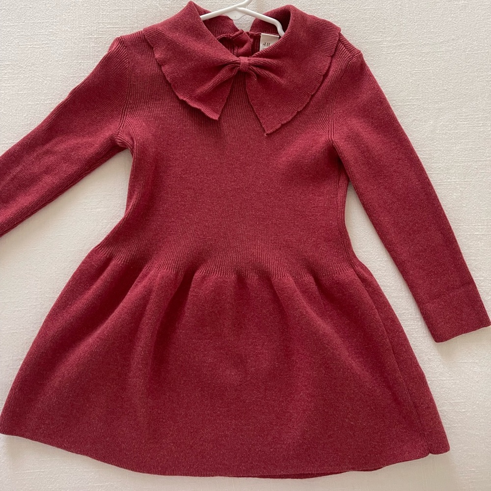 Toddler knitted bow dress
